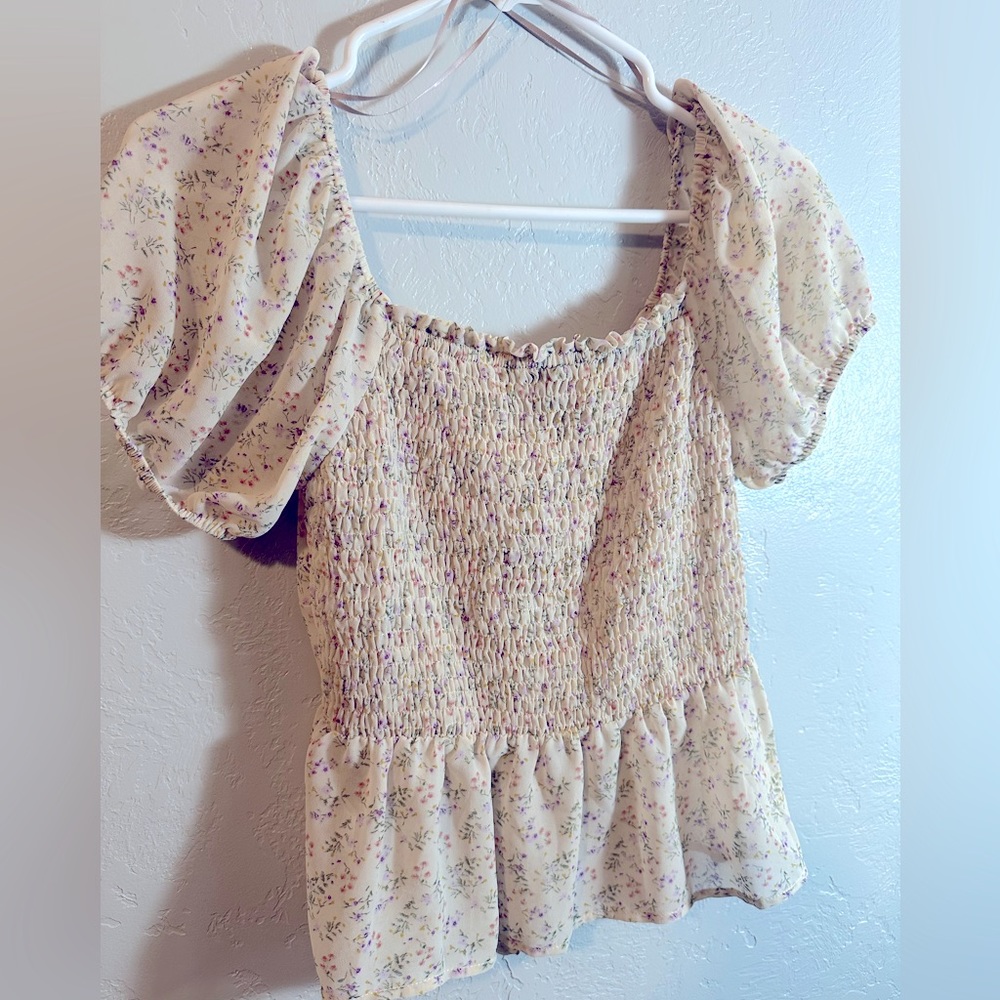 Paper Crane Cream floral top